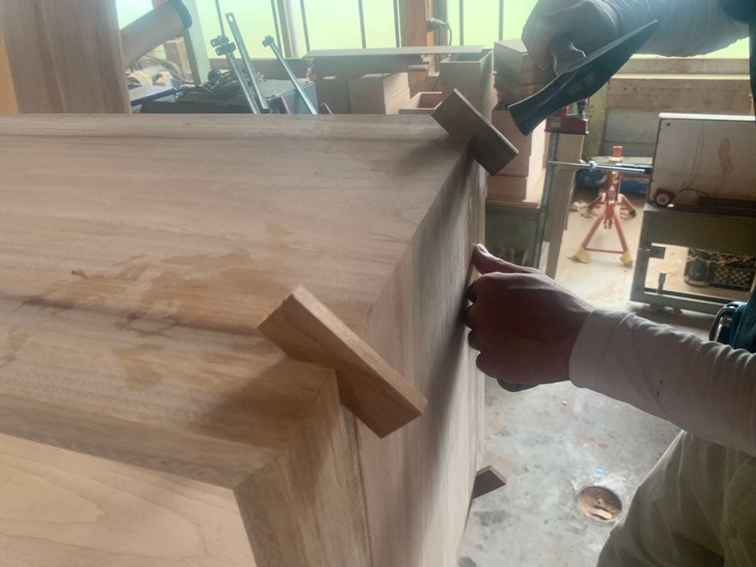 ☆Aya,☆ロ型(楠、無塗装)無垢家具キャビネット製作●確認