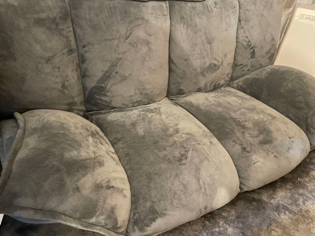 【交渉可能】2人掛け 肉厚フロアソファ リクライニング