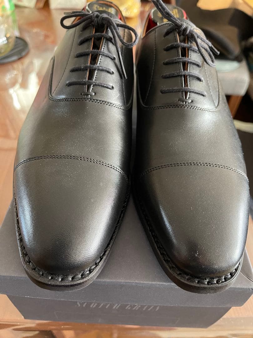 革靴　黒色　SCOTCH GRAIN 25cm ストレートチップ