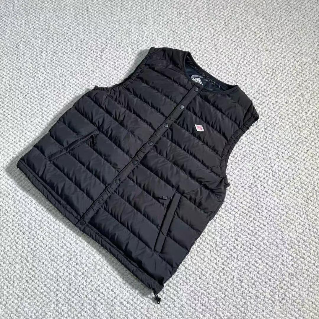 人気ダントン インナーダウンベスト 42 XL ブラック クルーネック