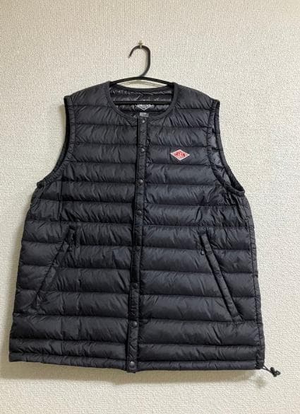 人気ダントン インナーダウンベスト 42 XL ブラック クルーネック