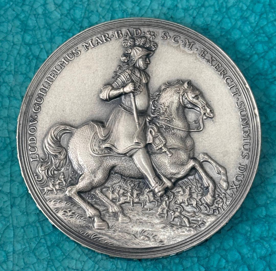 1955 ドイツ バーデン ヴィルヘルム 生誕300周年 大型 レア 純銀メダル