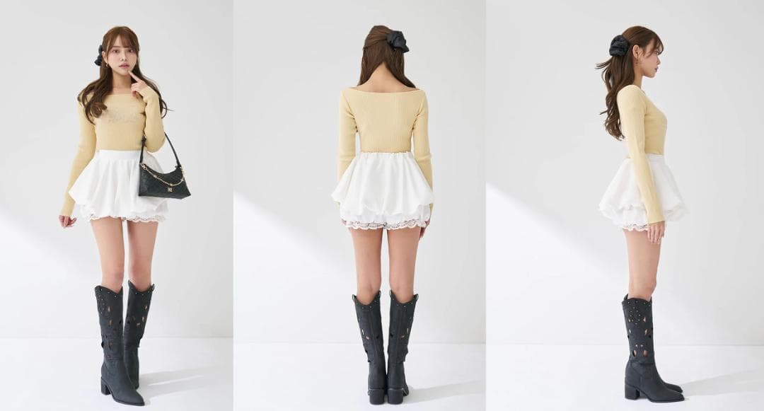 ダーリッチ darich ボリュームバルーンミニスカート ホワイト FREE