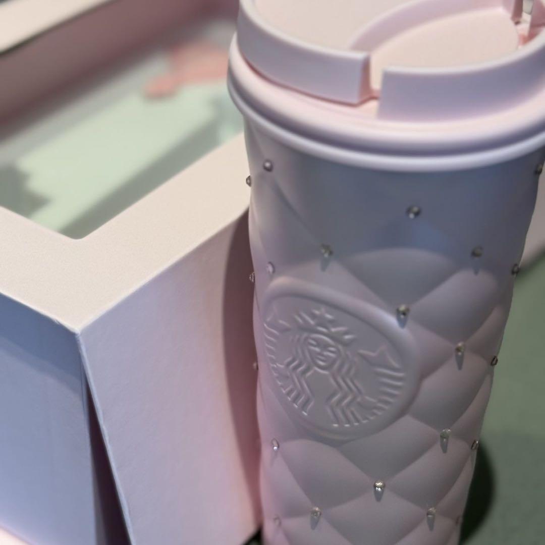 中国スターバックス　ステンレスタンブラー　ラインストーン　バレンタイン　チャーム