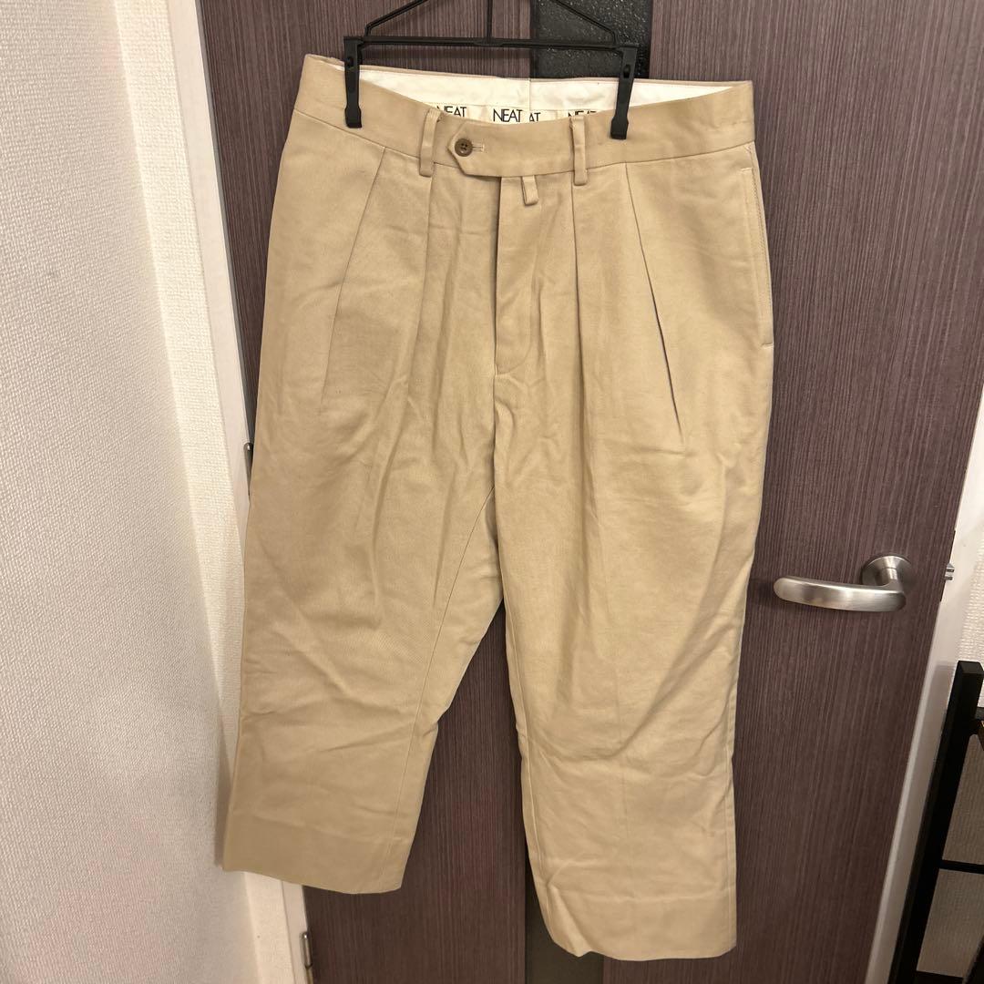 NEAT ツータックコットンパンツ　ベージュ チノパン サイズ46