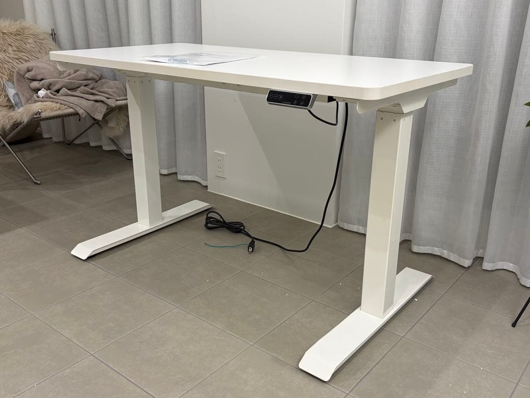 ［送料込み］FLEXISPOT EJ2W 電動昇降式デスク ホワイト天板