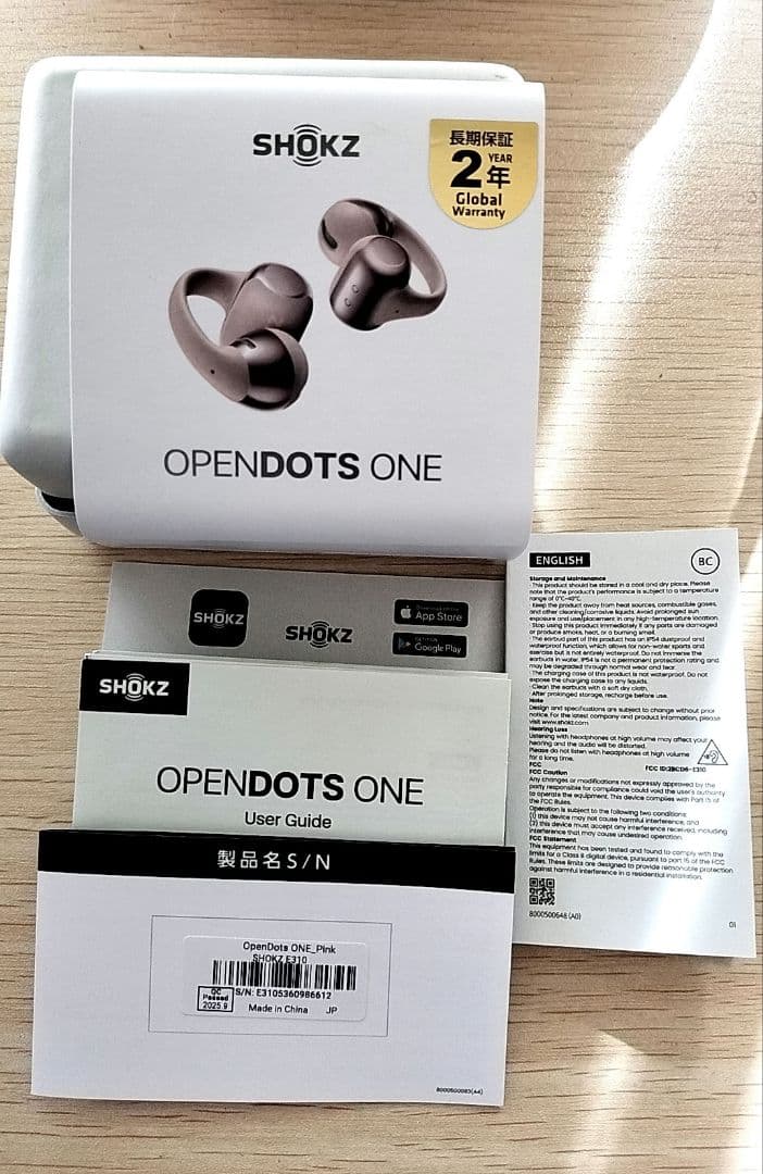 Shokz OpenDots ONE（ピンク）オープンイヤー カフ型イヤホン