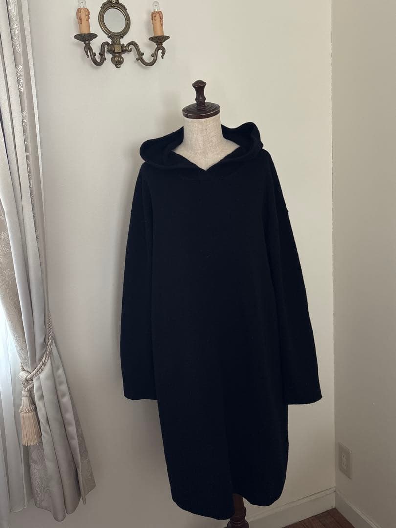 【希少】マックスマーラ MaxMara ロゴ入りニットワンピース　L 黒