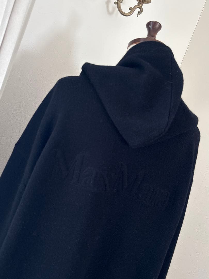 【希少】マックスマーラ MaxMara ロゴ入りニットワンピース　L 黒