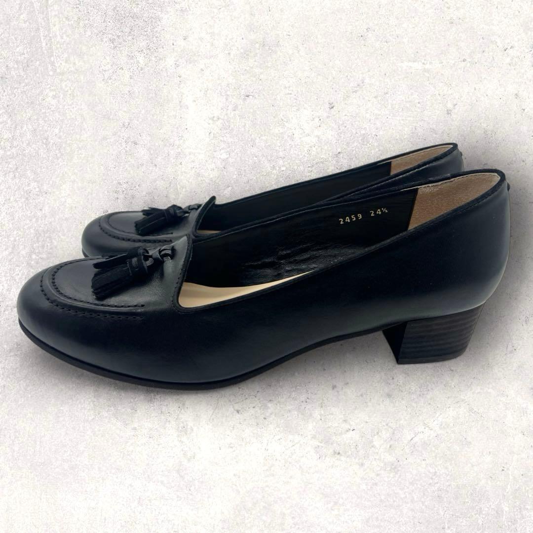 美品☆ マーガレットハウウェル　黒　ブラックローファー　タッセル　24.5㎝