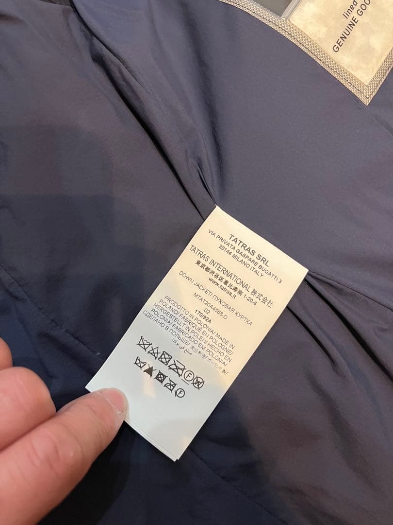 タトラス　メンズ　ダウン　ボルボレ　BORBORE ネイビー　サイズ　02