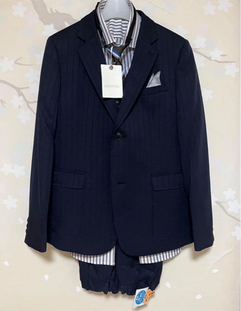 専用　CHOPIN ショパン スリーピース スーツ NAVY ネイビー 160