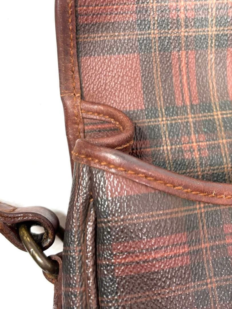 美品　ポロ ラルフ ローレン　タータンチェック柄　ショルダーバッグ　ブラウン
