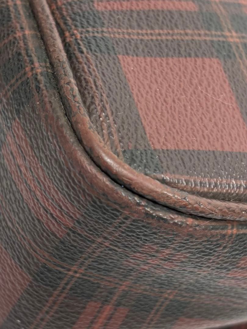 美品　ポロ ラルフ ローレン　タータンチェック柄　ショルダーバッグ　ブラウン