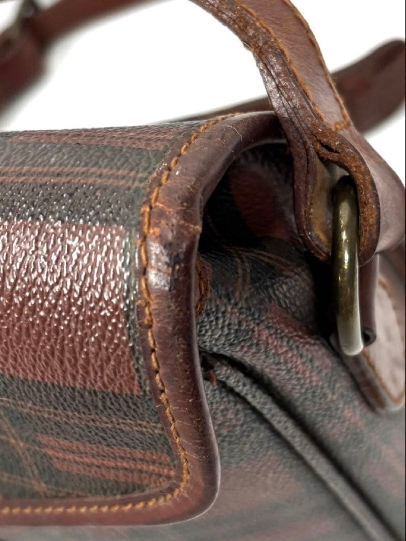 美品　ポロ ラルフ ローレン　タータンチェック柄　ショルダーバッグ　ブラウン