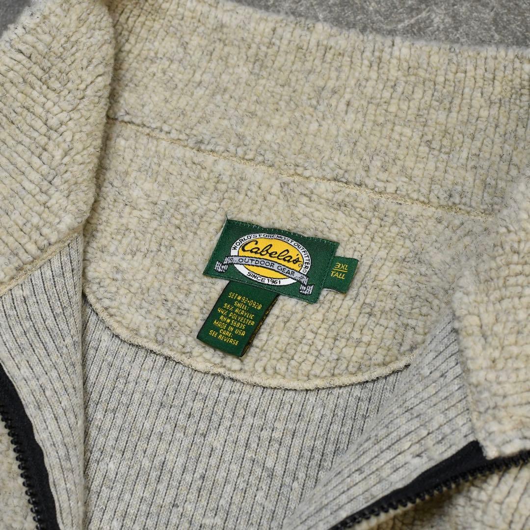 古着 Cabela's 3XL オーバーサイズ ハーフジップ フリース