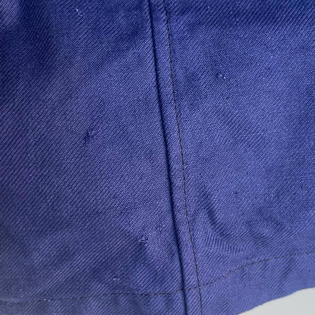 50s 60s フレンチ Vポケカバーオール ワークジャケット ユーロ 古着 青