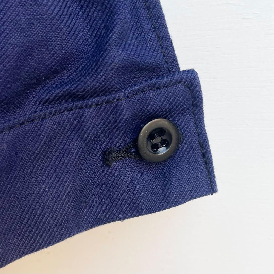 50s 60s フレンチ Vポケカバーオール ワークジャケット ユーロ 古着 青