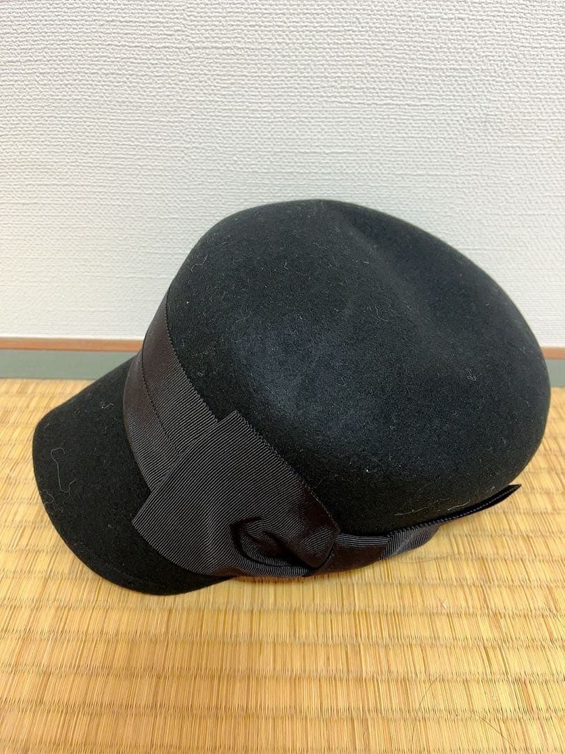 新品 CA4LA カシラ リボン付キャスケット ブラック 黒