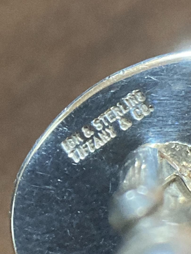 美品 ティファニー コンビ オーバル ラウンド ライン カフス 925 750