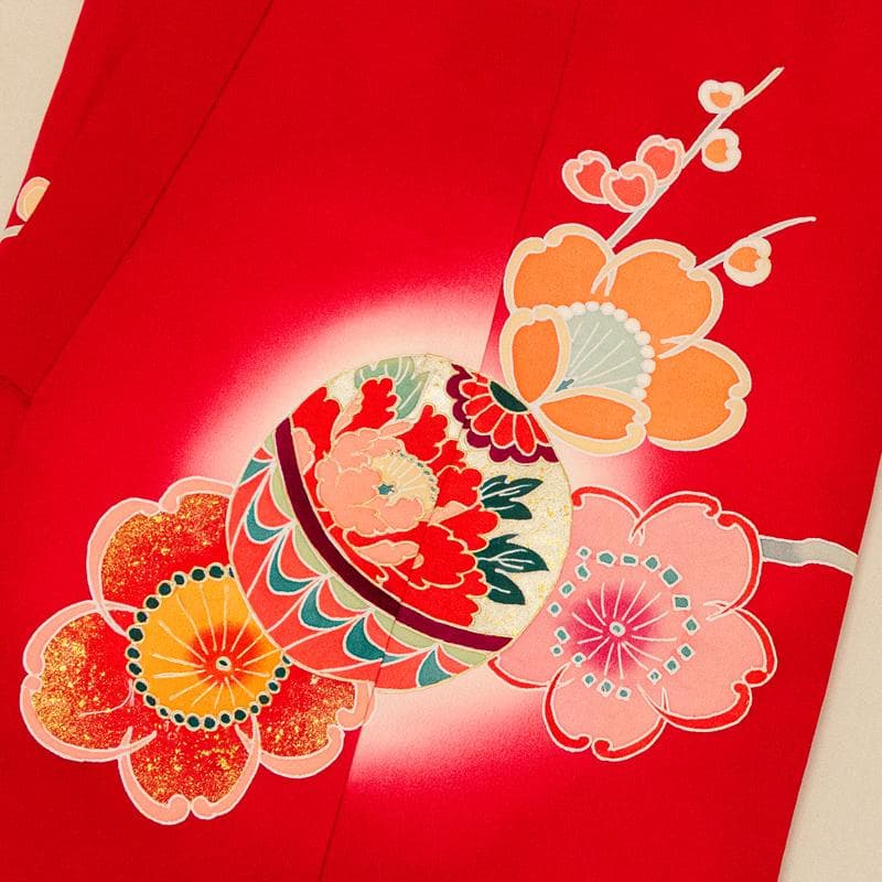 最高級新品正絹産着京友禅手描き美術、特撰盛本金、祝い四季花鼓毬古典上品遊戯文