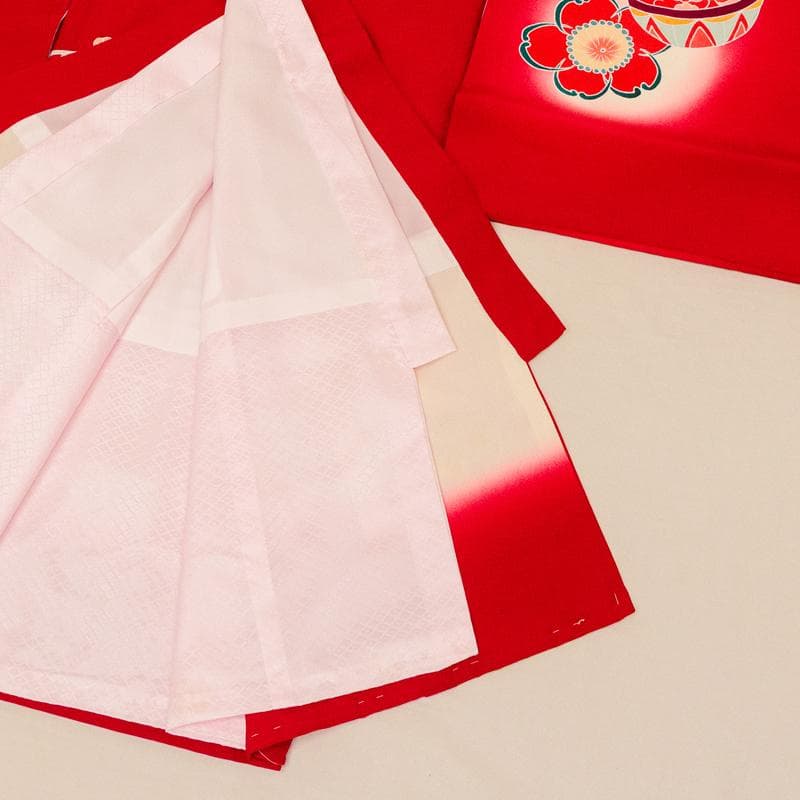 最高級新品正絹産着京友禅手描き美術、特撰盛本金、祝い四季花鼓毬古典上品遊戯文