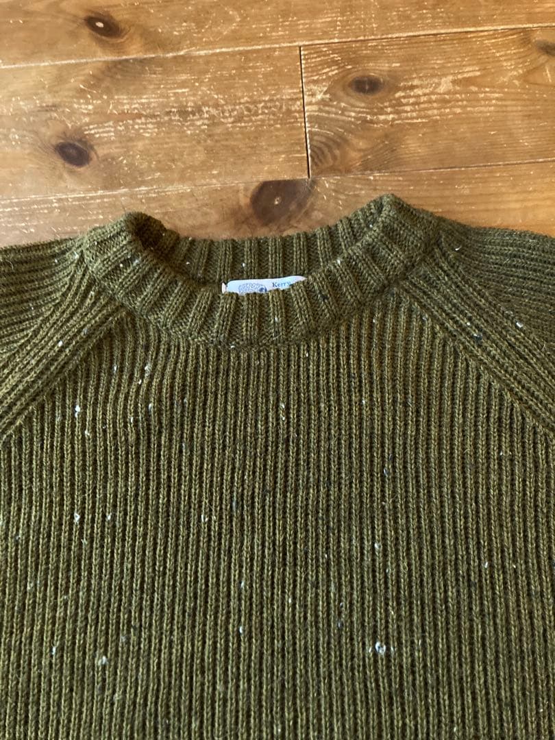 【美品】イングランド製 Kerry Woollen Mills 畔編みニット