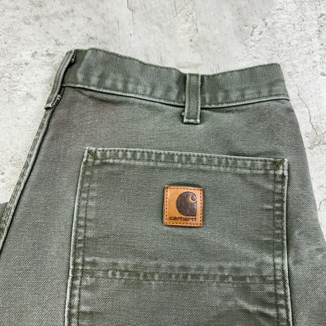 ゆ*こ様 カーハート　ダック　ペインターパンツ　MOS　雰囲気抜群　古着　グリー