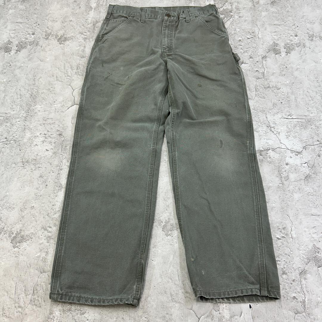 ゆ*こ様 カーハート　ダック　ペインターパンツ　MOS　雰囲気抜群　古着　グリー
