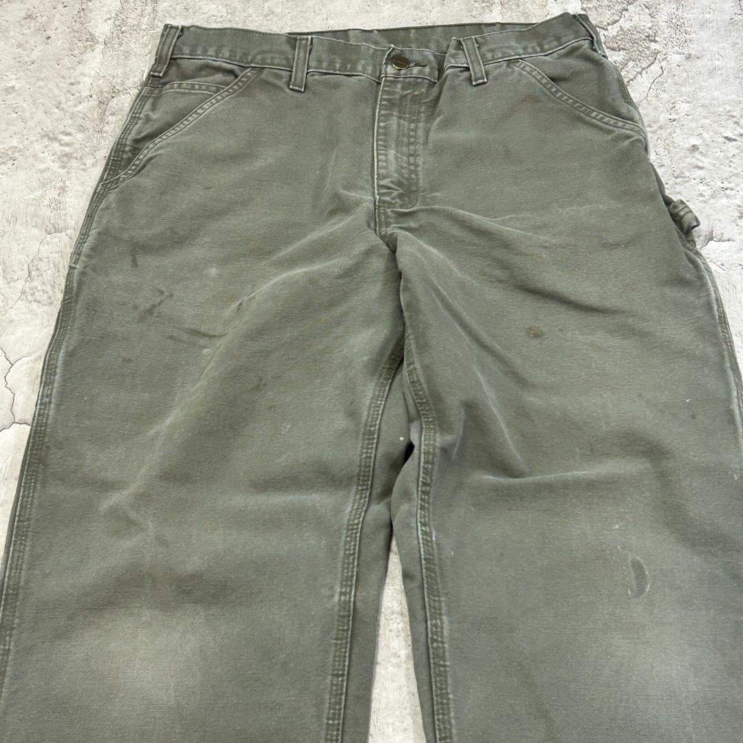 ゆ*こ様 カーハート　ダック　ペインターパンツ　MOS　雰囲気抜群　古着　グリー