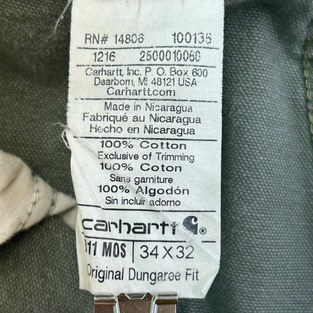 ゆ*こ様 カーハート　ダック　ペインターパンツ　MOS　雰囲気抜群　古着　グリー