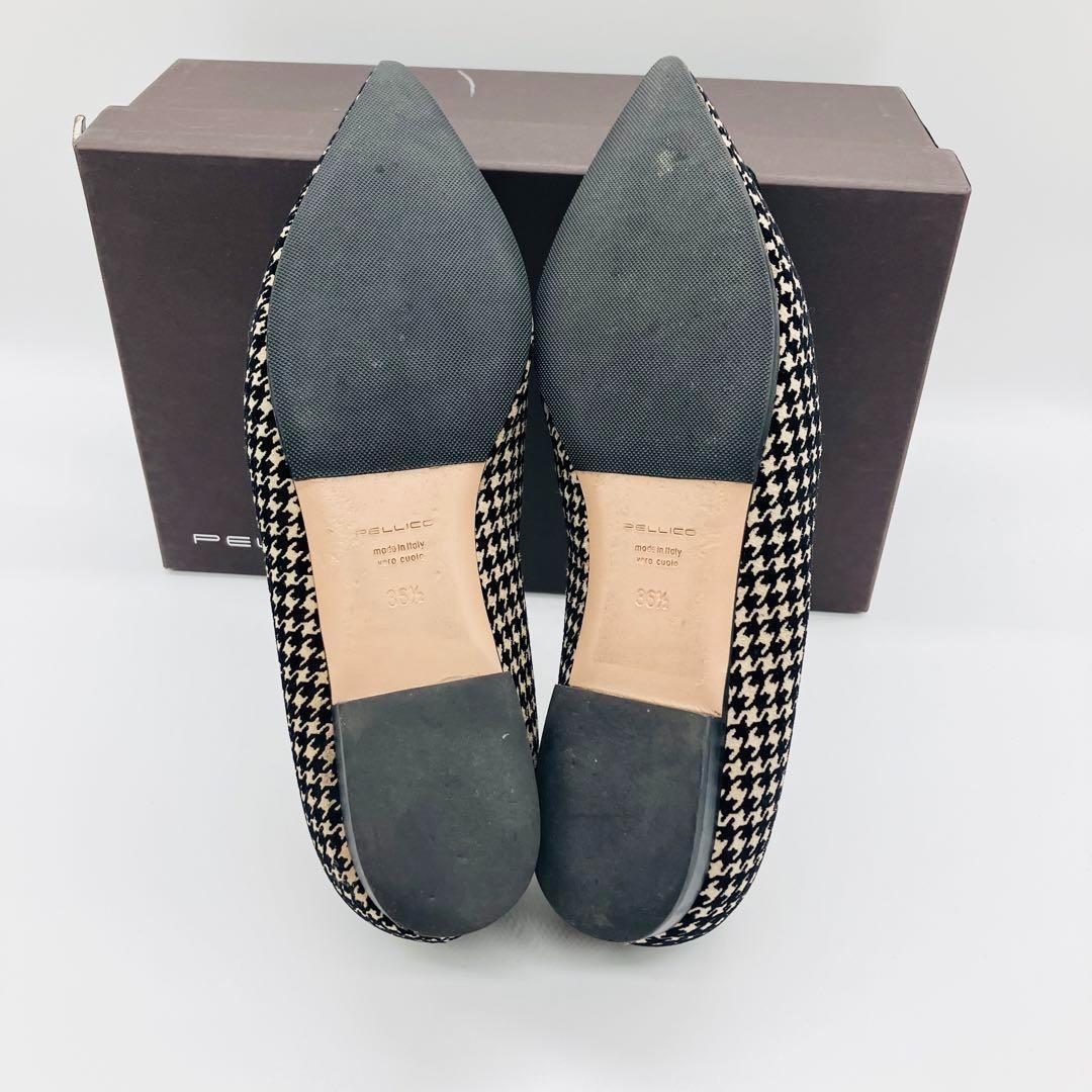 極美品✨ペリーコ　千鳥格子　フラット パンプス　チェック　アネッリ フィッビア