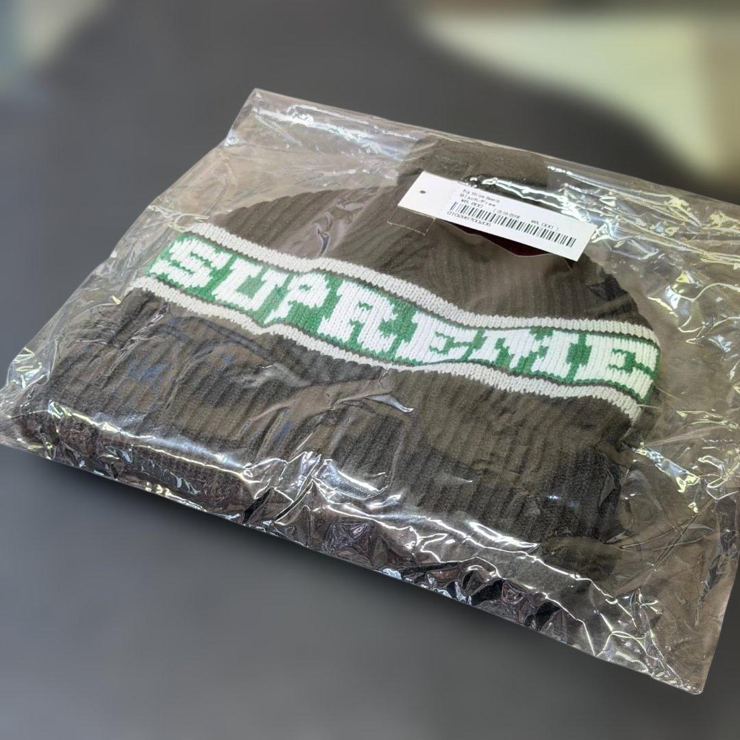 帽子 Supreme Big Stripe Beanie Black