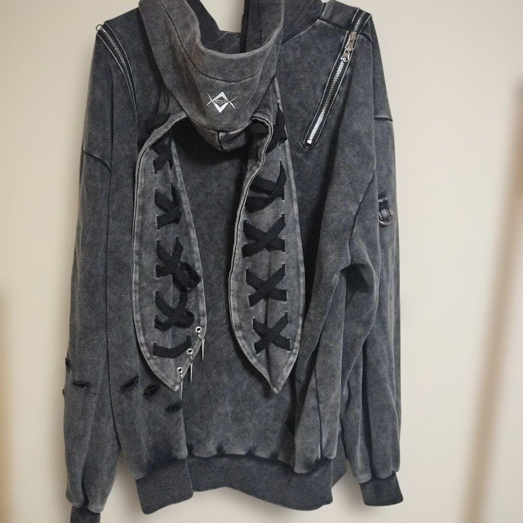 REFLEM レフレム うさ耳チェーン付きZIPパーカー　グレー