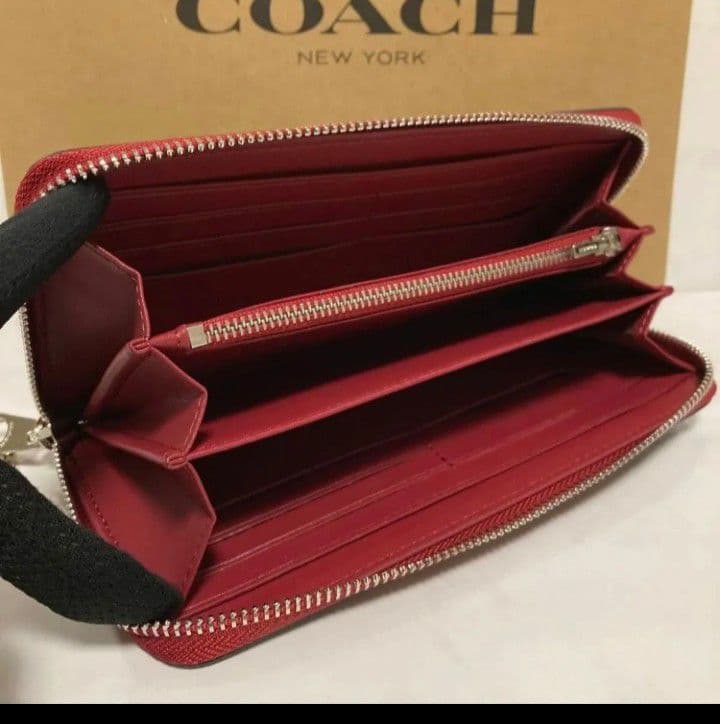 新品未使用コーチ長財布花柄ブラウンレディースメンズ送料無料即日発送