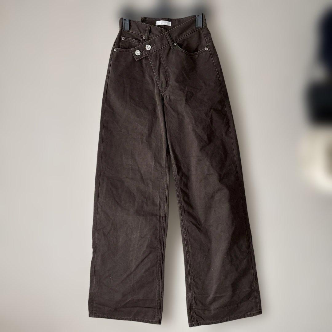 moussy CROSS CHINO WIDE STRAIGHT ブラウン 0