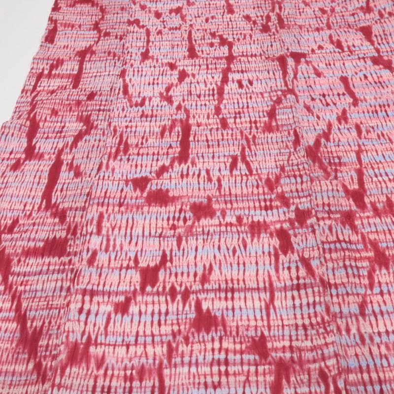 【板締め絞り浴衣】長尺 濃ピンクトールサイズ 木綿 夏着物 8UM7