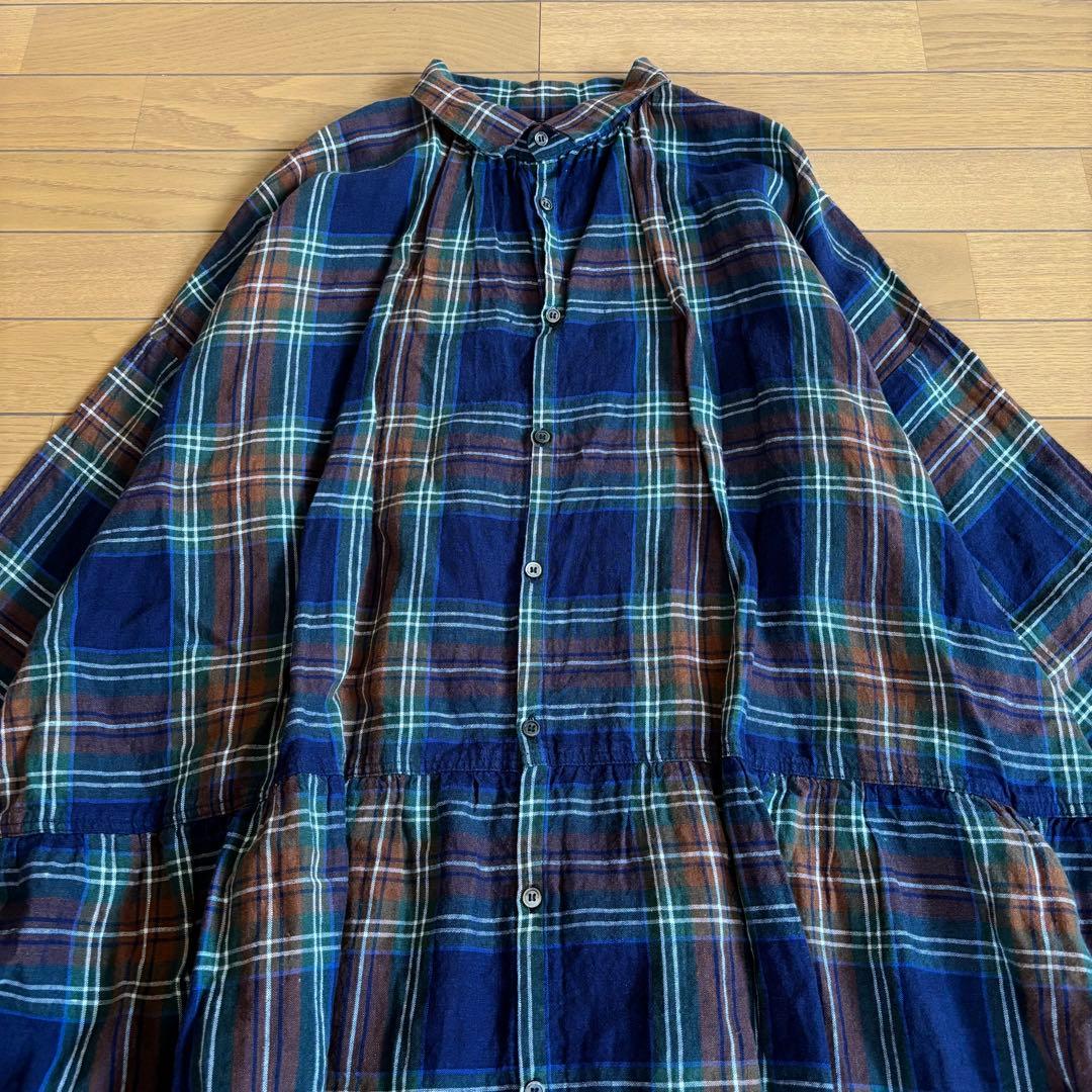 ICHI Antiquites リネンタータンシャツドレス ワンピース サイズF