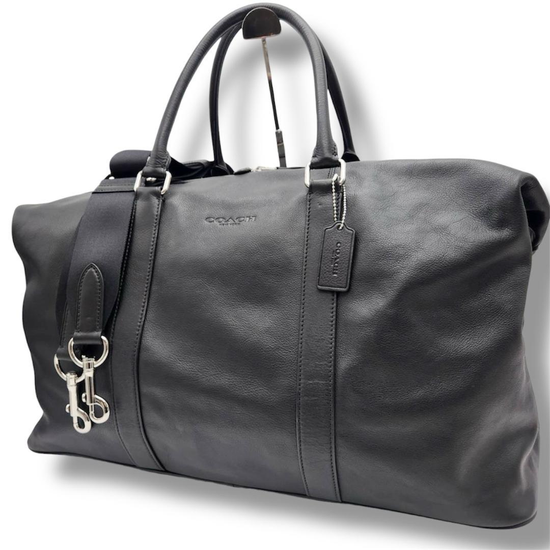 コーチ ボストンバッグ 2WAY オールレザー メンズ 旅行鞄 未使用級極美品