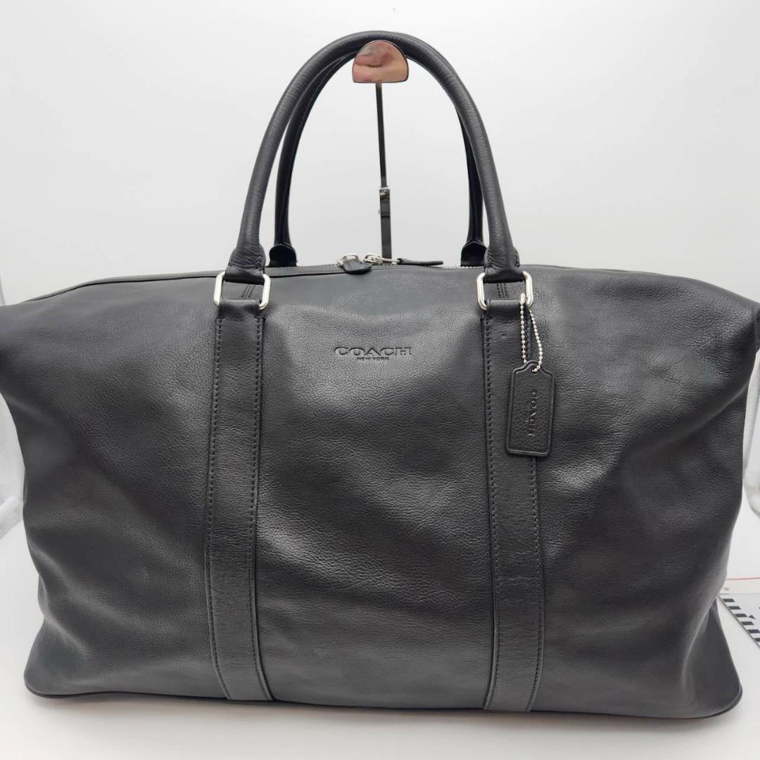 コーチ ボストンバッグ 2WAY オールレザー メンズ 旅行鞄 未使用級極美品