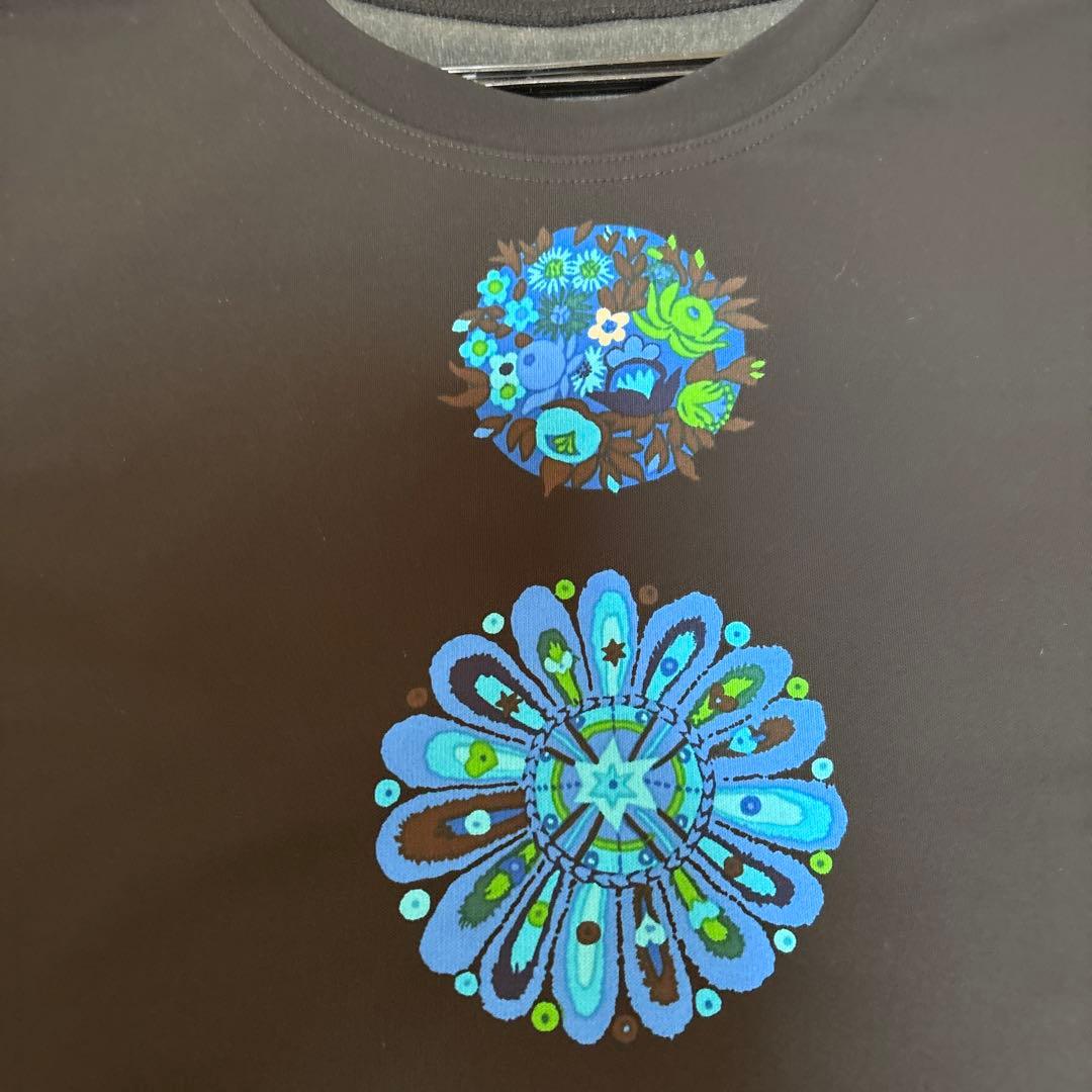 【未使用に近い】✨トクコプルミエヴォル✨黒地鮮やかなブルー系プリントチュニック❣️