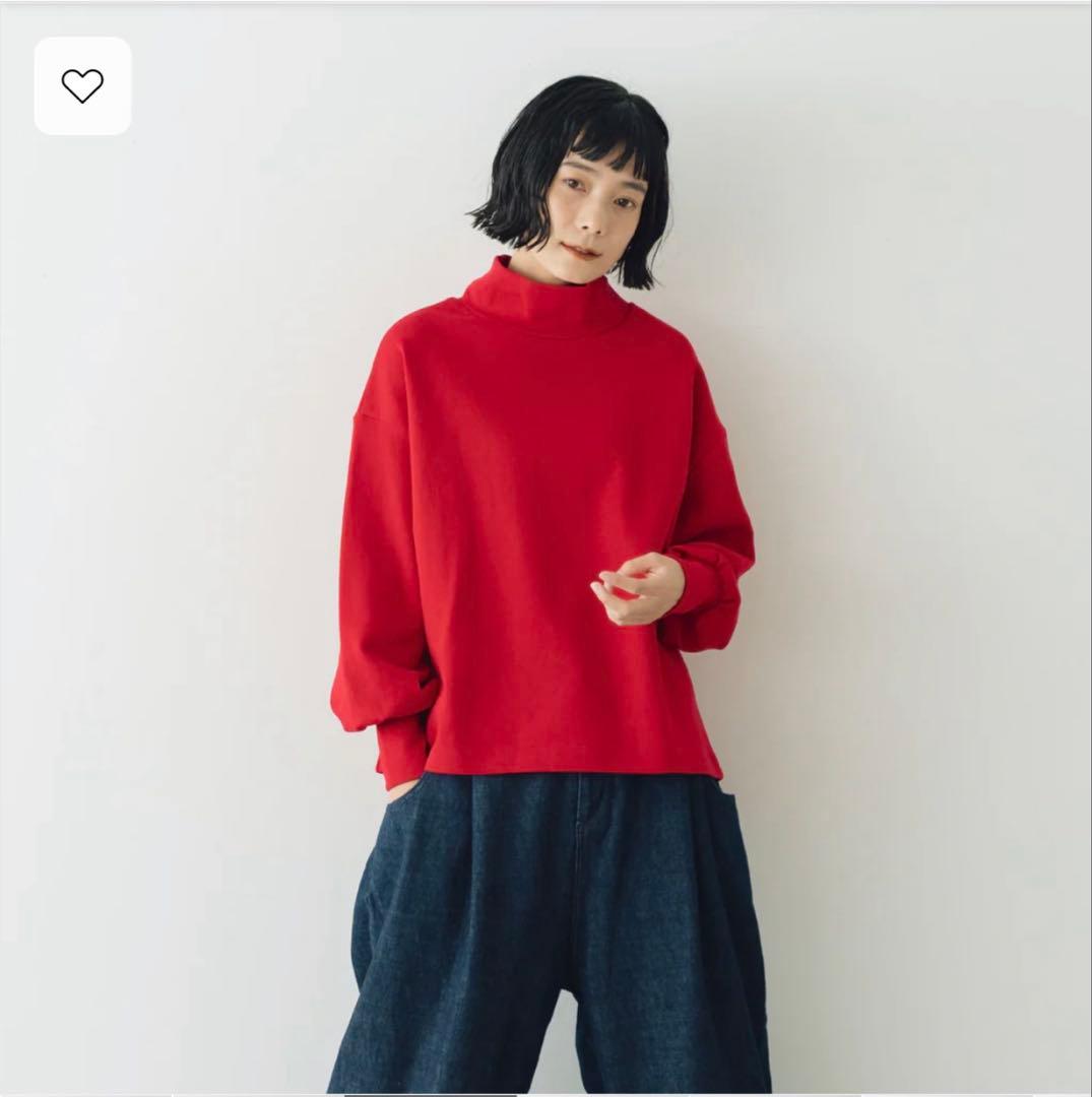 くらすこと+to 大人の定番ハイネック レッド 赤 今期