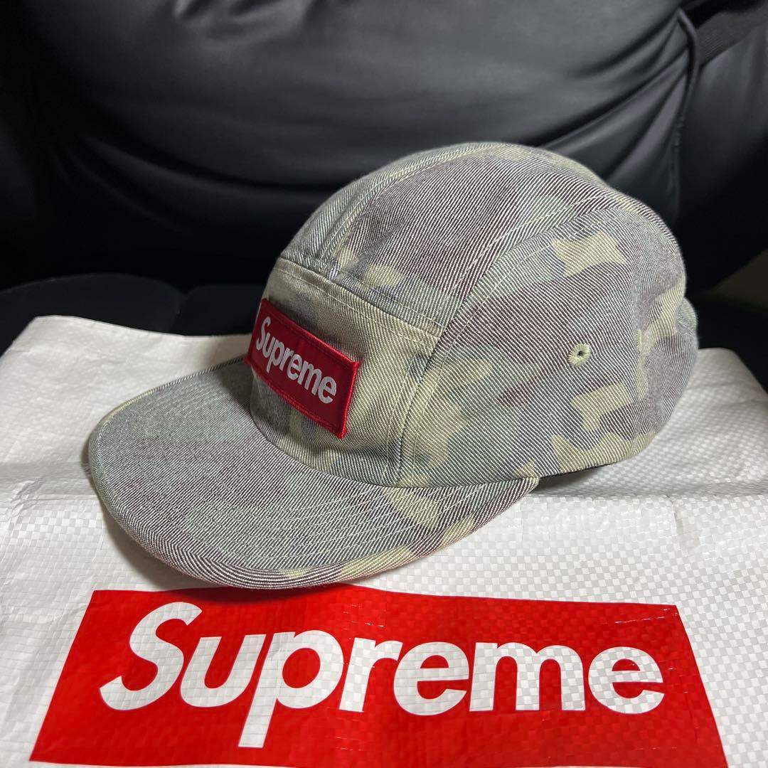 正規品　美品　希少　Supreme赤BOXロゴ　迷彩キャップ