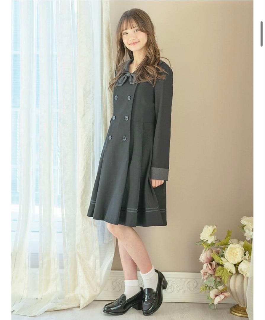 Michelle Alfred セーラー襟 長袖 ワンピース　黒　165cm