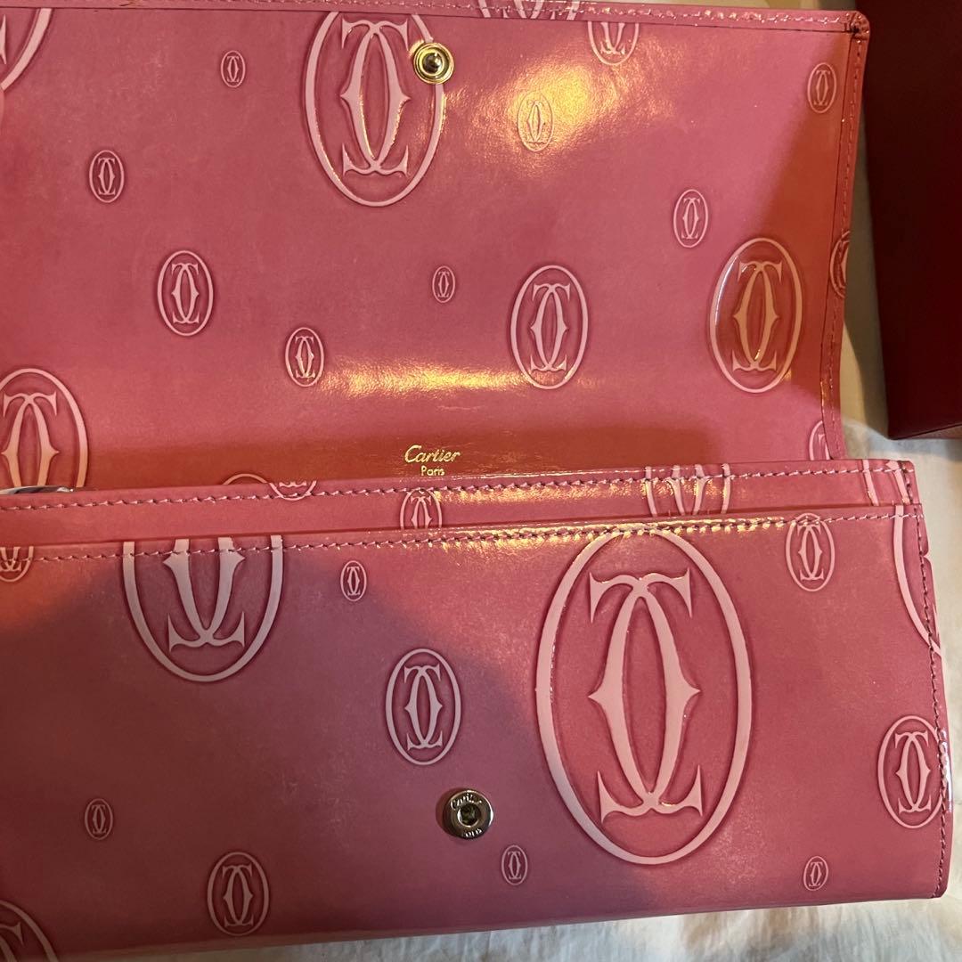 カルティエ Cartier ピンク 長財布　ハッピーバースデー 2つ折り
