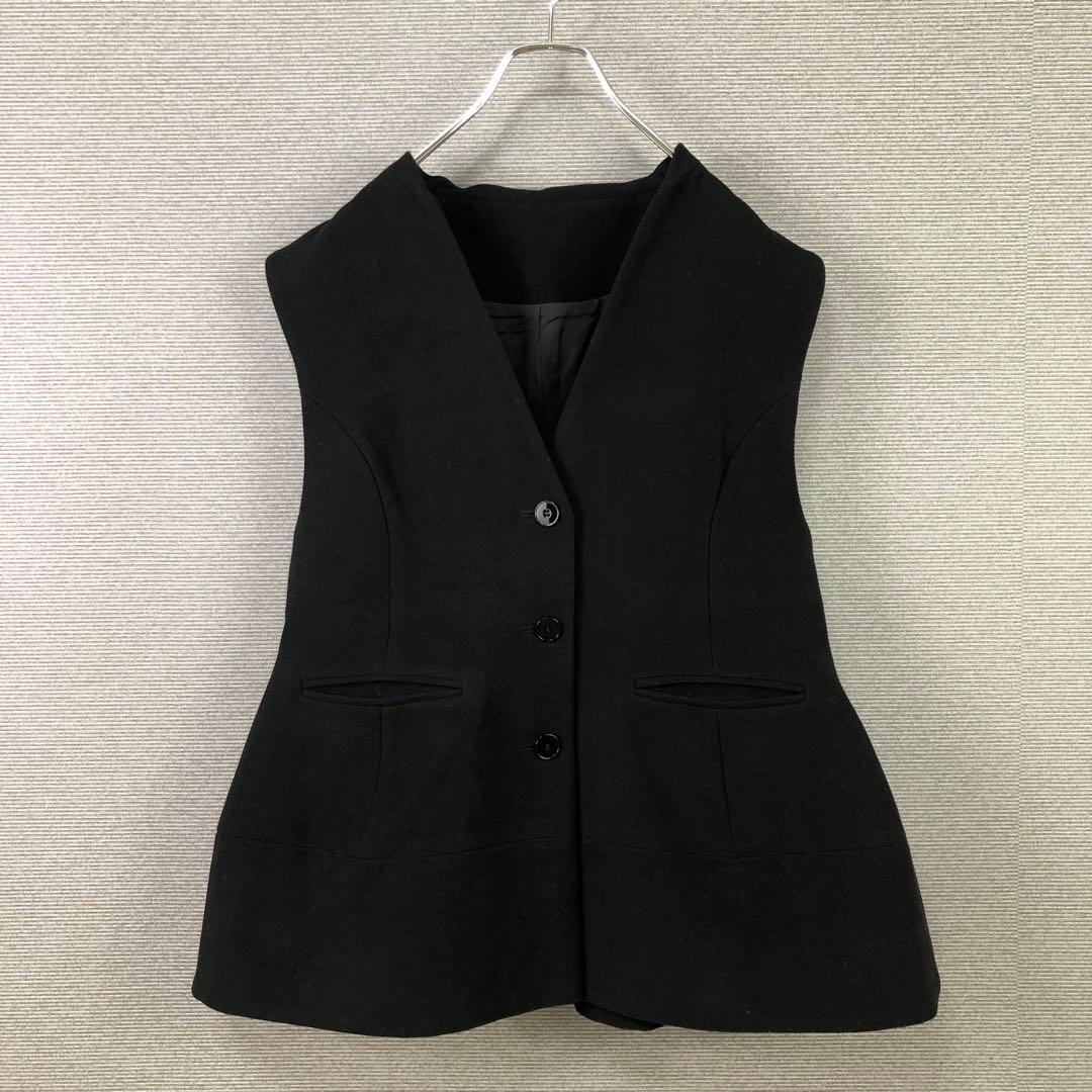 machatt ウールライクフォルムベスト ブラック