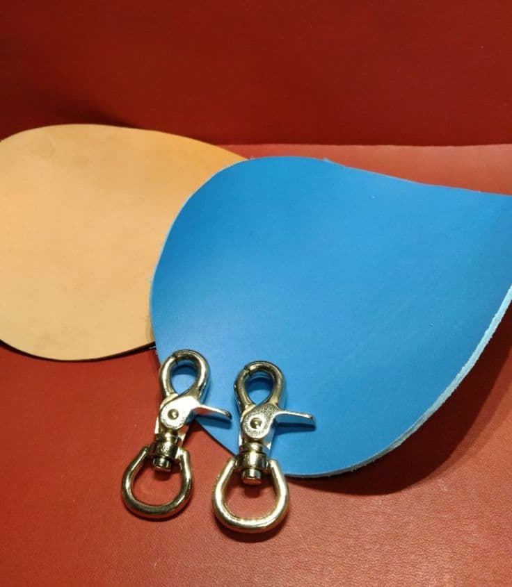 ★Muny様★ウォレットロープ極太☆ヌメ革ブルー×ナチュラル☆12本編み