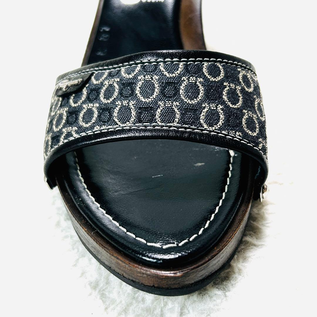 【美品✨箱付】フェラガモ ナッパレザー ミュール サンダル ガンチーニ 7D