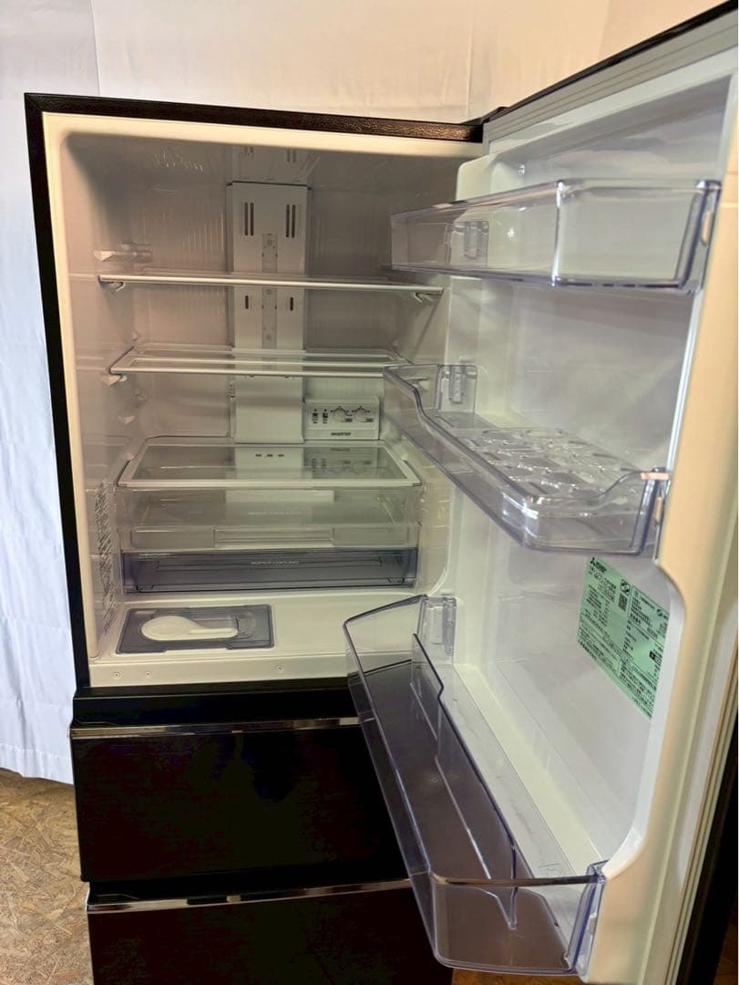 三菱 3ドア冷蔵庫 MR-CX33C-BR 2018年製 330L 右開き