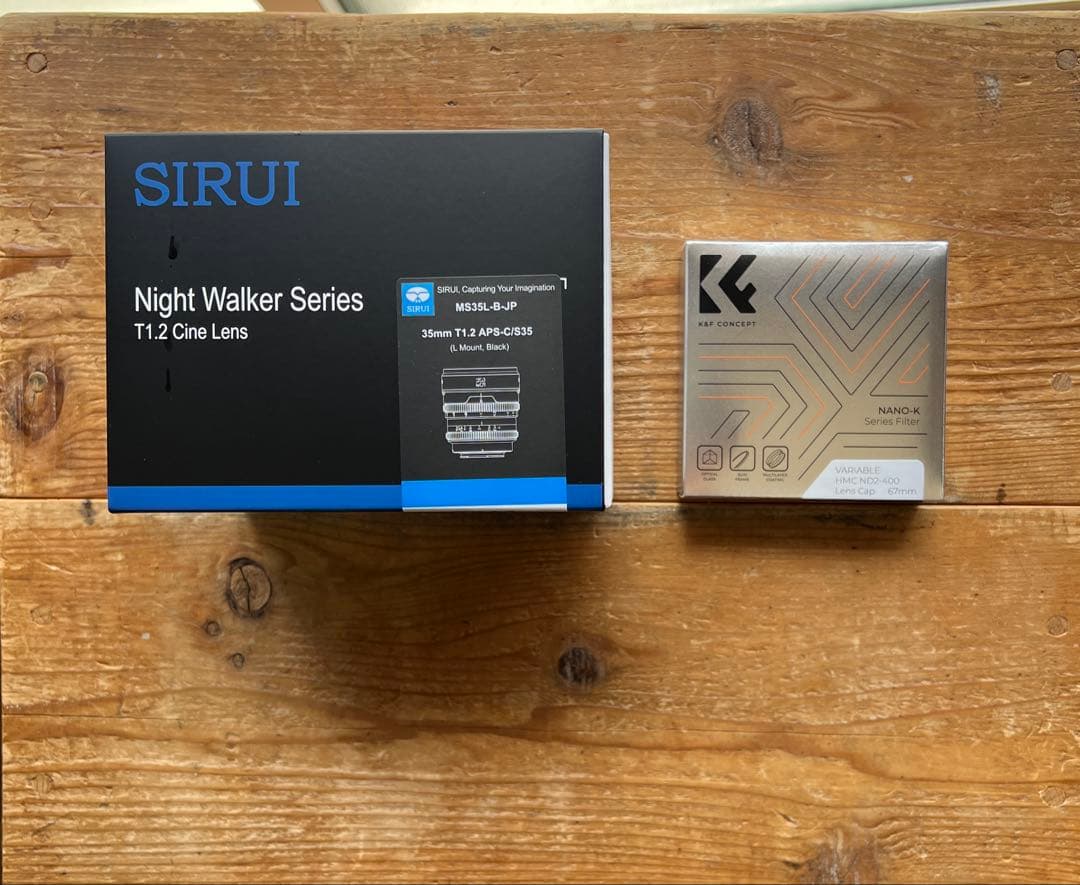 SIRUI 35mm T1.2 シネレンズLマウント　K&F 可変NDフィルター